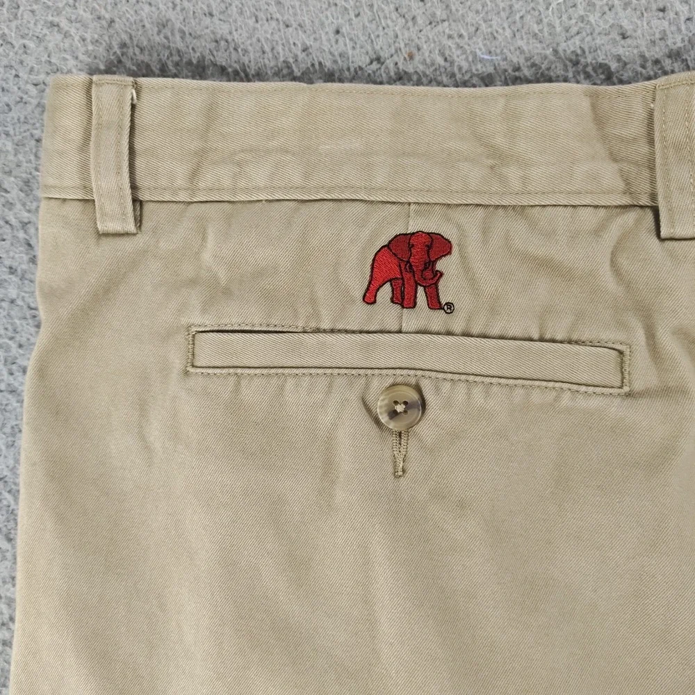 Alabama Crimson Tide Shorts Men 42 Khaki Pleated Elephant Embroidery Cutter Buck